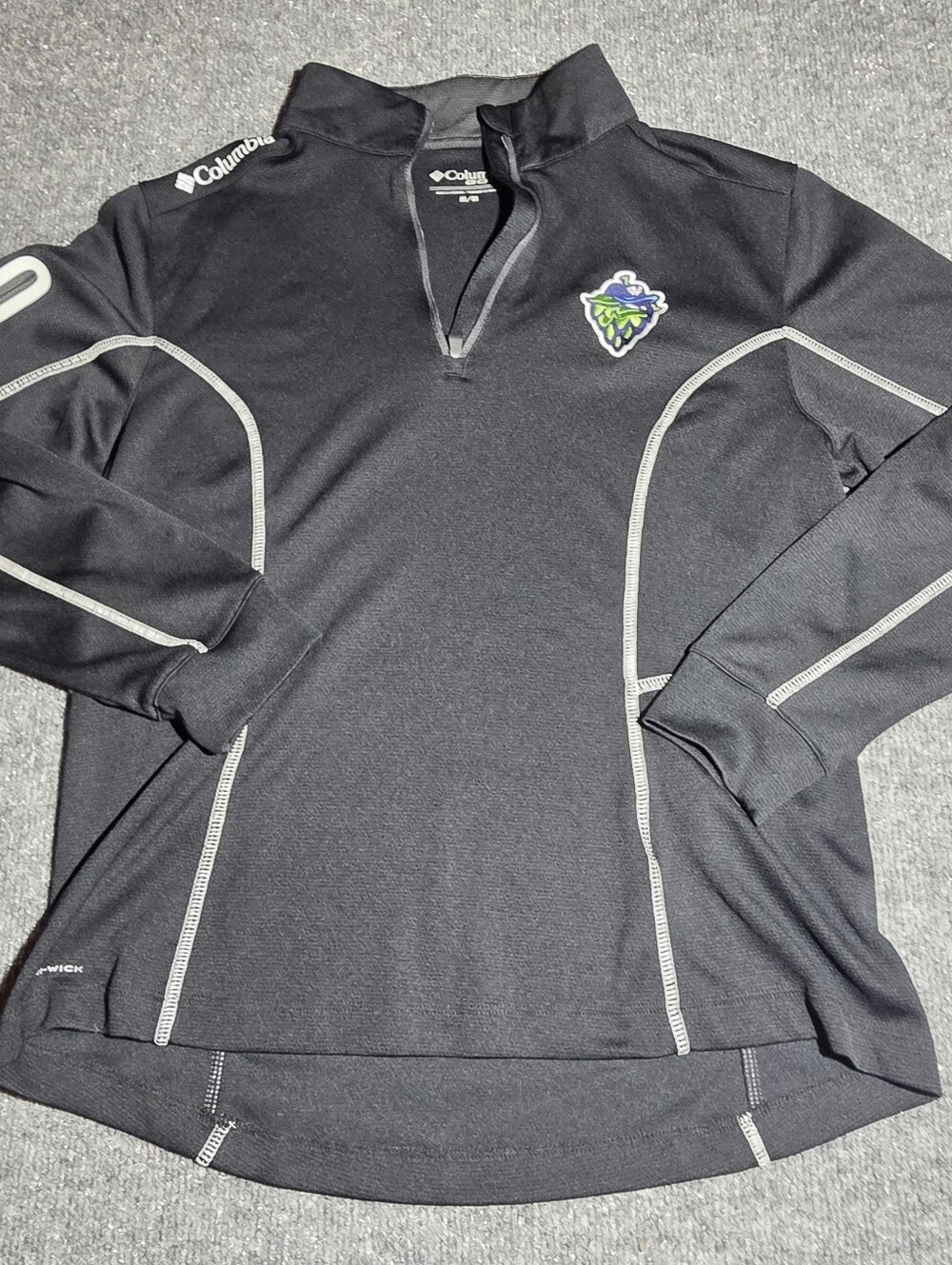 Columbia Golf Hillsboro Hops MiLB 1/4 Zip Pullover Jacket Black Medium